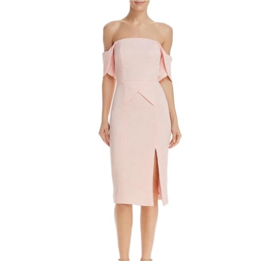 Elliatt Acacia Convertible Crinkle Crepe Peach Off Shoulder Dress Size Large